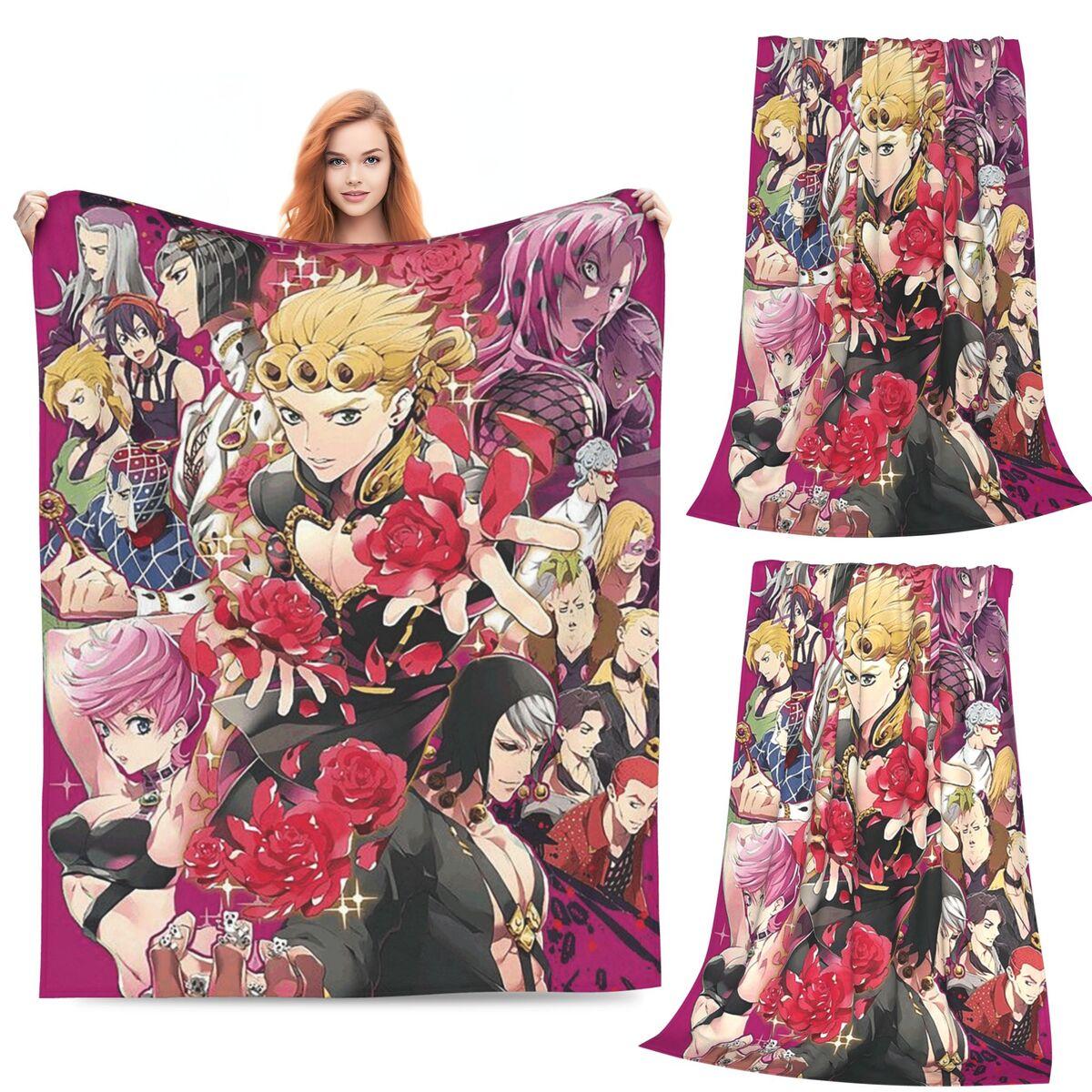

Anime JOJO HD ART Blanket Soft Warm Flannel Throw Blanket Bedspread for Bed Living room Picnic Travel Home Sofa 80x120cm