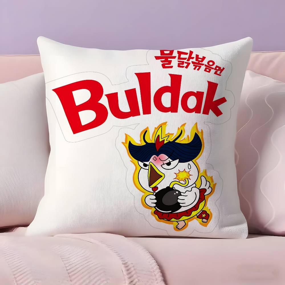 Kwaii Anime B-Buldak RameSn Kissenbezug Kissenbezug Ultraweicher Hautfreundlicher Stoff Wolkenähnlicher Komfort & Verdeckter Reißverschluss