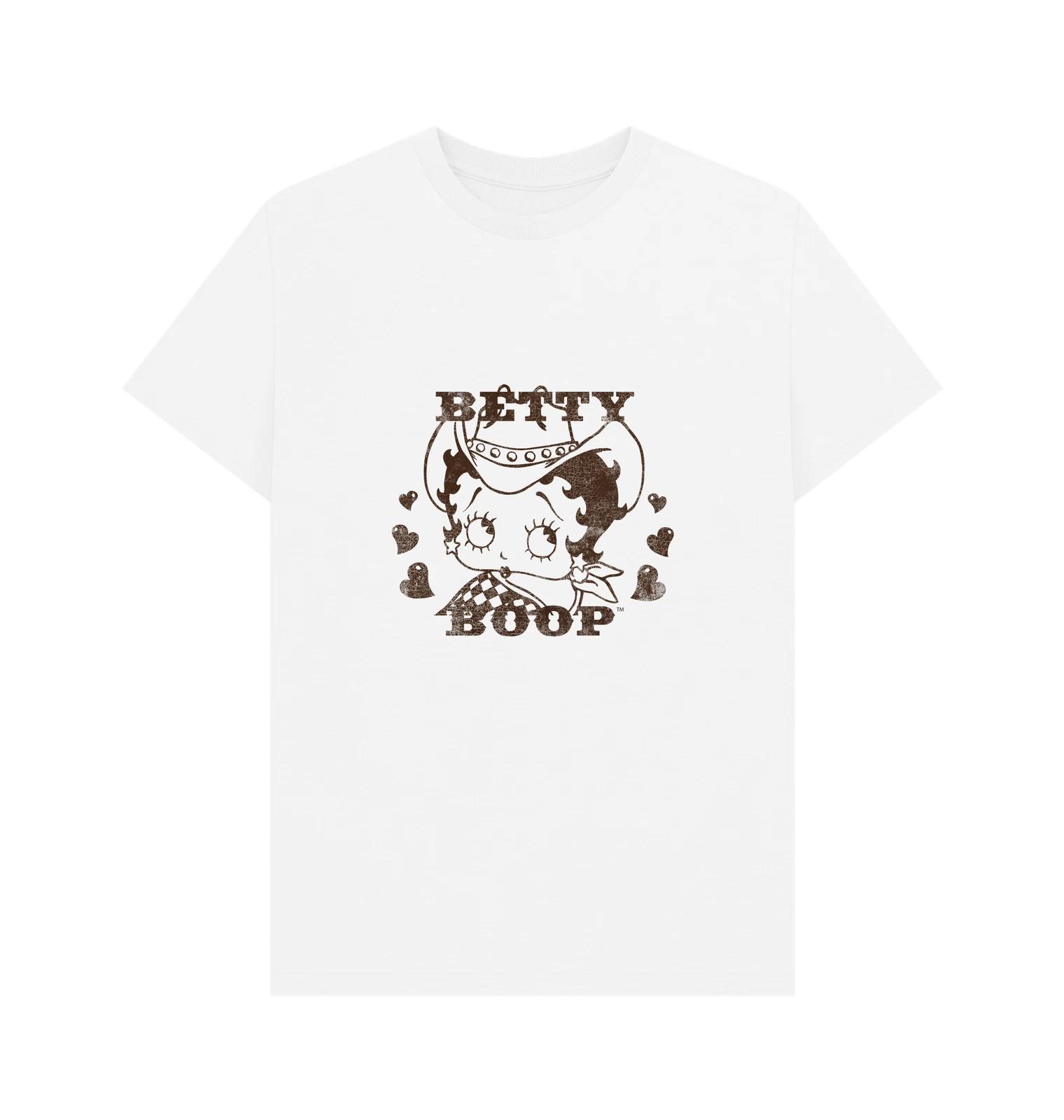 PREMIUM OFFICIAL Betty Boop Betty Boop Cowgirl White T-Shirt S