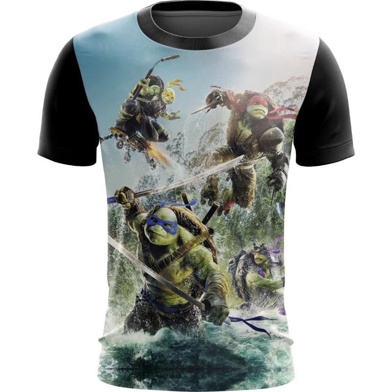 Hot Selling Fashion Anime Ninja Turtle 3D Printed T-shirt for Summer 2026 Outdoor Hip-hop Street S