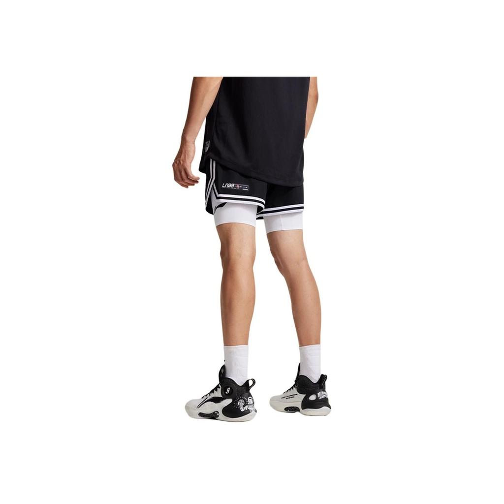 Li Ning Cba Series Professional Basketball Series Comfortable Breathable Versatile Straight Leg Sports Shorts Men Shorts White AUSU057-1