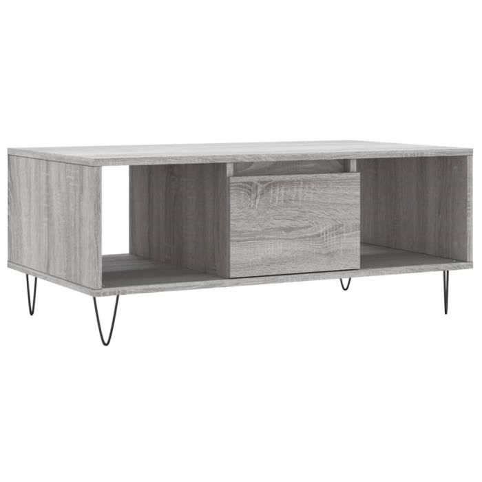 VidaXL Table basse Sonoma gris 90x50x36,5 cm Bois d'ingénierie 830594
