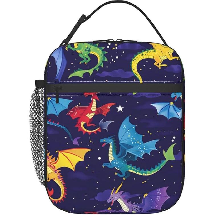 Reusable Butterfly Lunch Box for Kids Girls Boys Women Adult, Insulated Botanical Lunch Bag,Polyester Cooler Retro Handbags Case for School Picnic