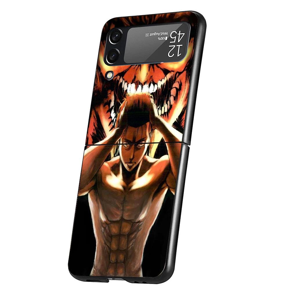 Attack Eren Cover Phone Case For Samsung Galaxy Z Flip 7 6 5 4 3 5G Flip7 Flip6 Flip5 Flip4 Flip3 Black Fundas Shell Galaxy Z Fl
