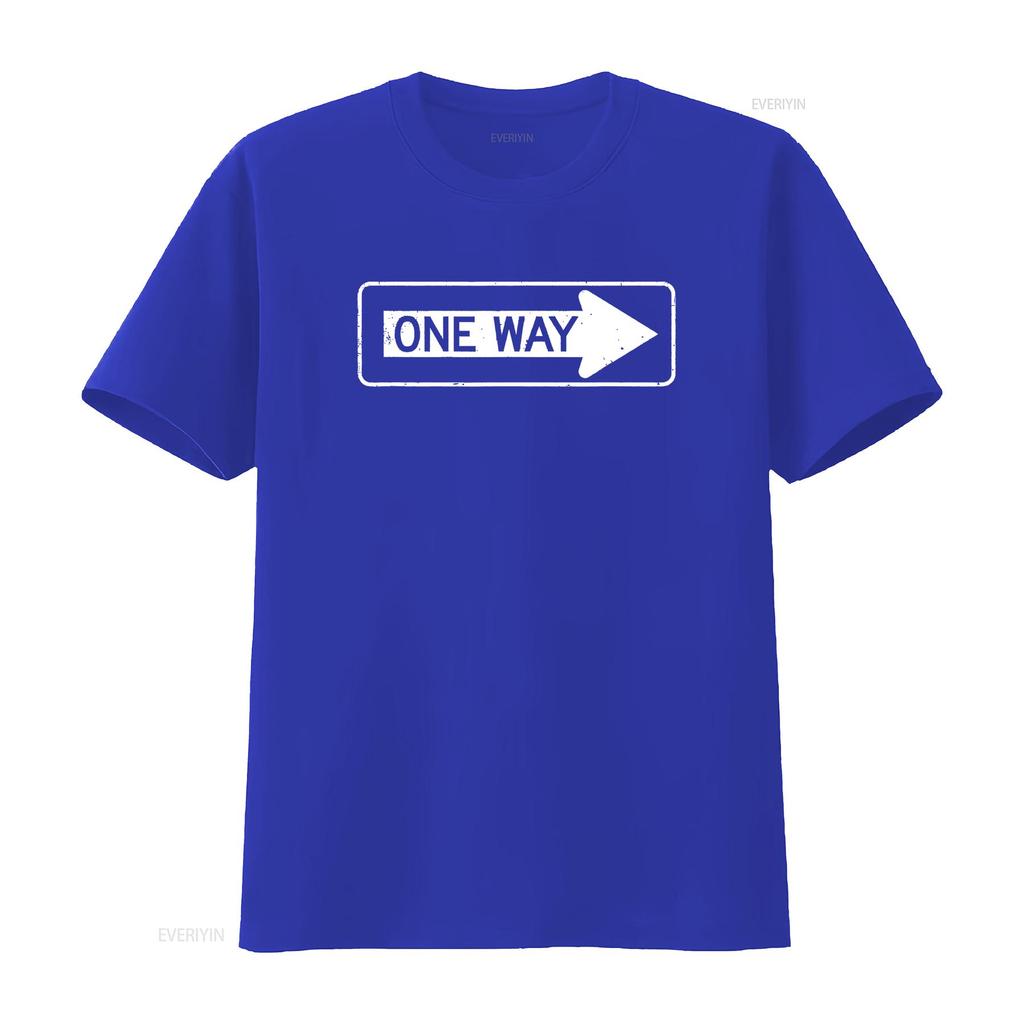 One Way Sign T Shirt vintage Washed streetwear Unisex Slightly Comfortable Stretched Top For Everyday Wear Casual Soft graphic