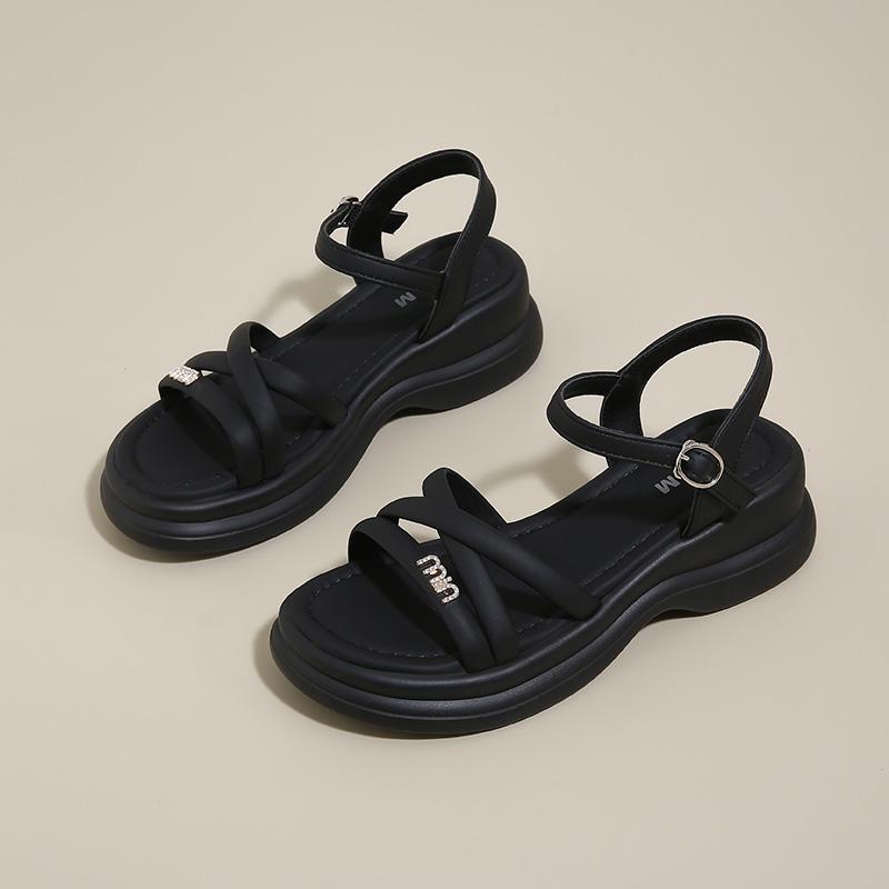 Mode CRLAYDK Damen Sandalen Mode Komfort Plateau Damen Verstellbarer Riemen Schuhe Sommer Spazieren Gehen Lässig Strand Schick Pantoletten