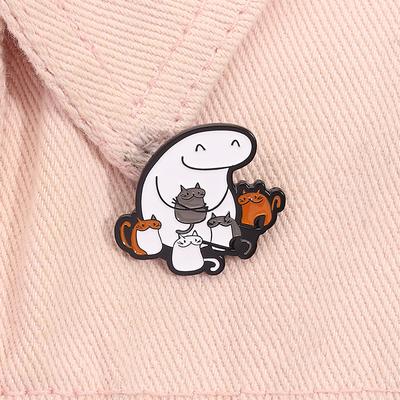 Funny Cartoon Characters Flork Enamel Pins No Me Ofrezcan Pan Simple Figure Brooches Lapel Badge Jewelry Gifts for Friends