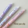 Crystal Blue Erasable Gel Pen: Metal Clip, Press-to-Erase, Triangular Grip, 0.5mm Bullet Tip for Correct Hand Posture.