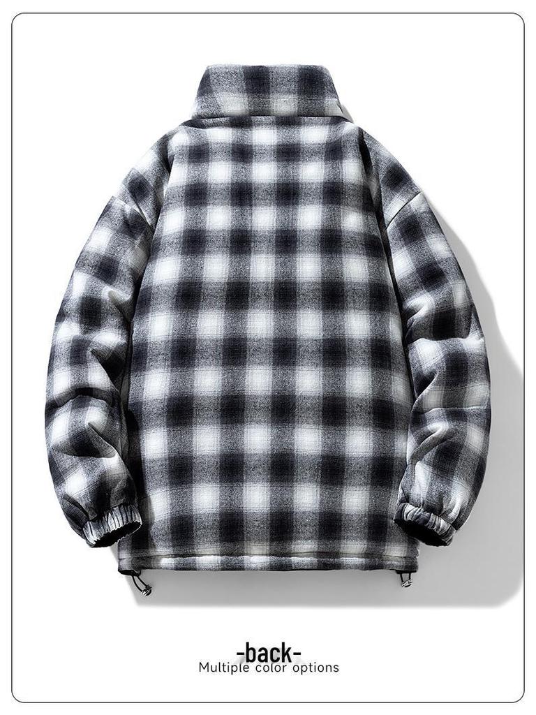 Double-Sided Men's White Duck Down Puffer Jacket: Thick, Warm, Winter Outerwear for Couples