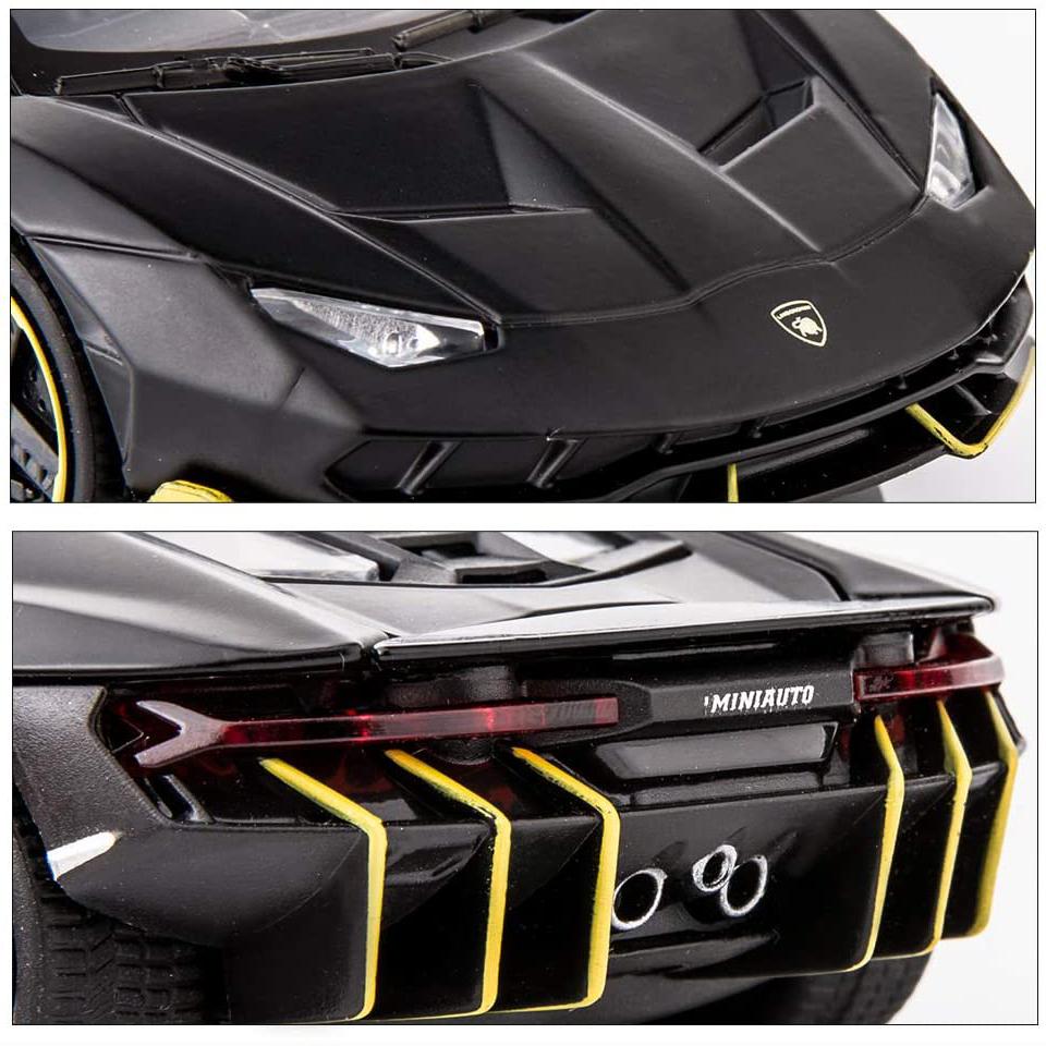 1:32 Lamborghini LP770 Car Model Toy, with Sound and Light Pull Back Car Zinc Alloy Toys for Kids Boy Girl Gift