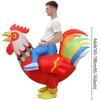 Festival Carnival Inflatable Ride-On Costume with Air Fan Funny Halloween Outfit for Kids & Adults Alien & Rooster Designs