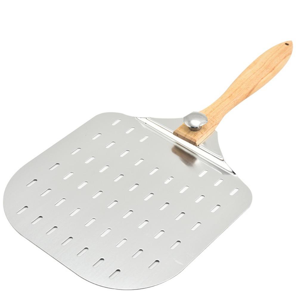 Aluminum Perforated Pizza Spatula Hollow Design Cake Transfer Shovel Pizza Transfer Shovel Tart Style C