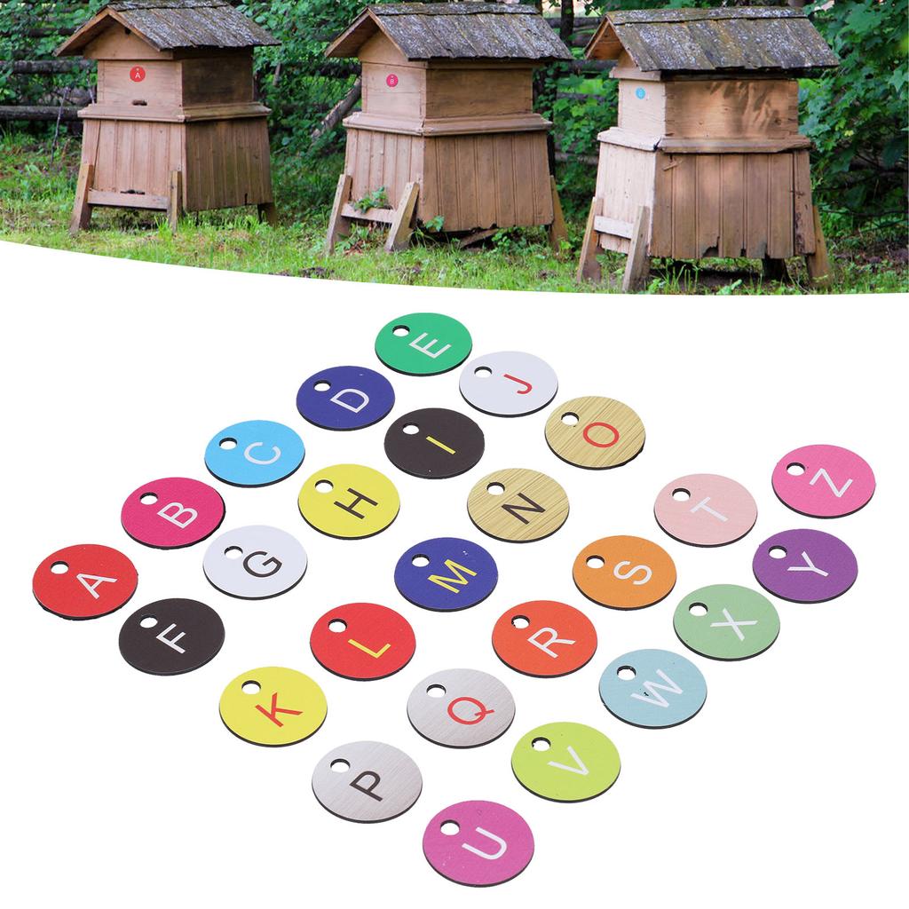 26PCS Beehive Numbered Marker with Hole Round Beehive Label Beekeeping Accessory for Garden