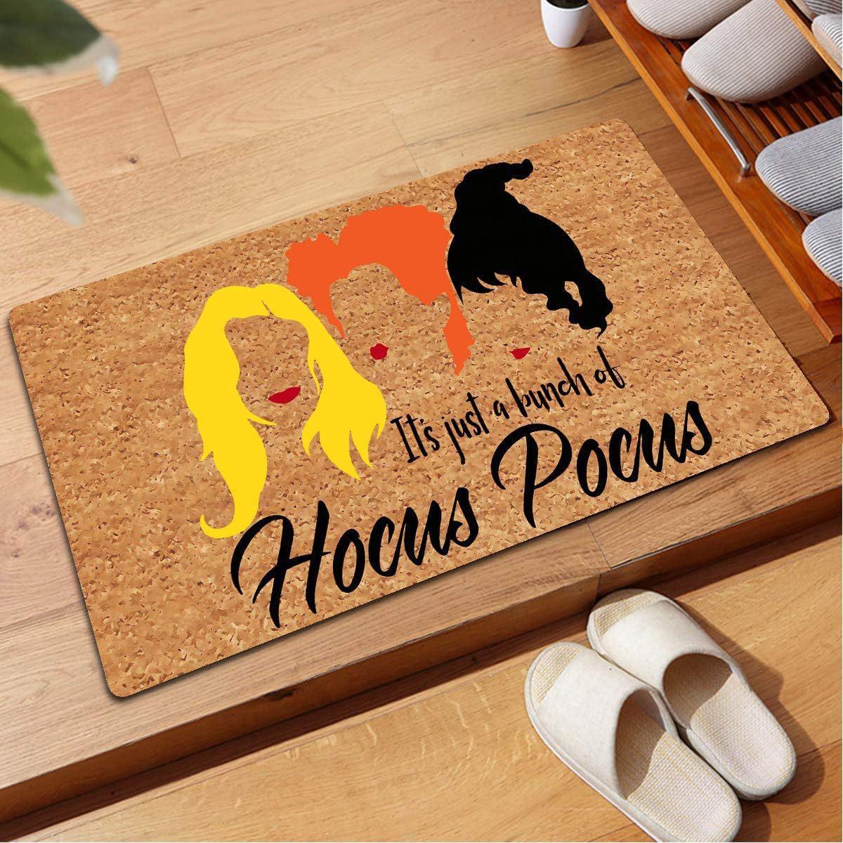 Halloween Autumn Pumpkin Crystal Velvet Floor Mat Festive Atmosphere Decorative Floor Mat Home Dirt-resistant Foot Mat 40*60CM