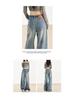 Damen High-Waist Tiefblaue Wide-Leg Jeans - Vielseitig, Figurformend und Bodenlang für Frühling & Herbst 2025