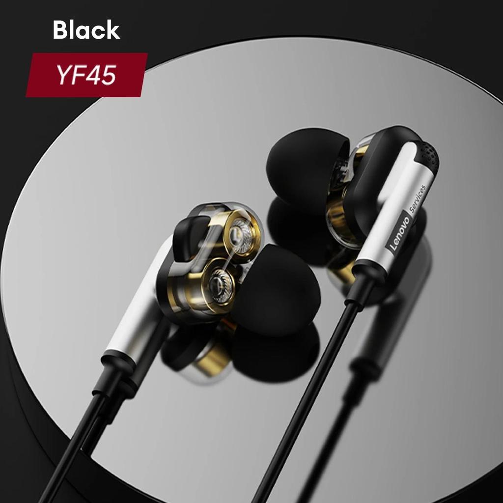 Original Lenovo YF45 Gaming Earphones Wired in Ear Headphones Type-C/3.5mm With Mic Microphone Sound Noise Isolation for PC Phone Laptop NEW