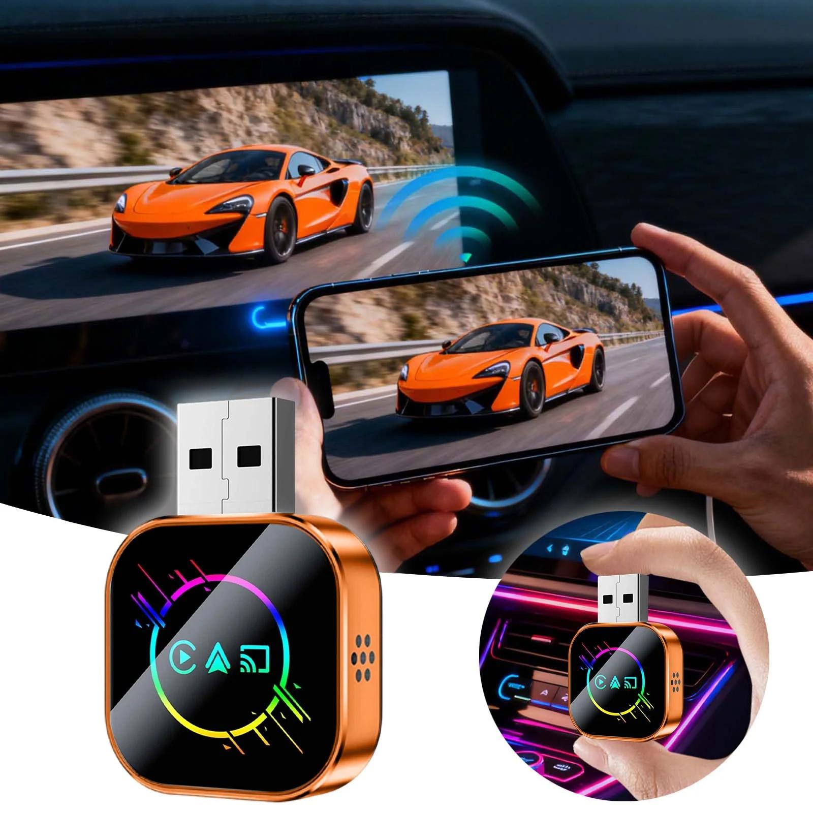 

Беспроводной адаптер Car Play, USB Plug and Play для штатных автомобилей с проводным Car Play, Компактный приемник с Bluetooth One Size