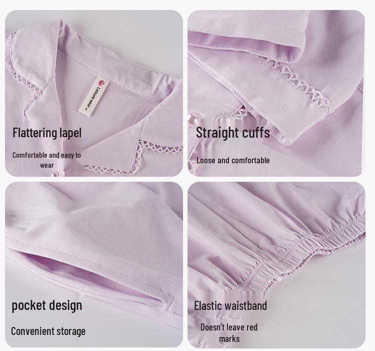 Women's Cotton Pajamas, Spring/Autumn Style, 2025 New Long-Sleeve Set for Home and Outings