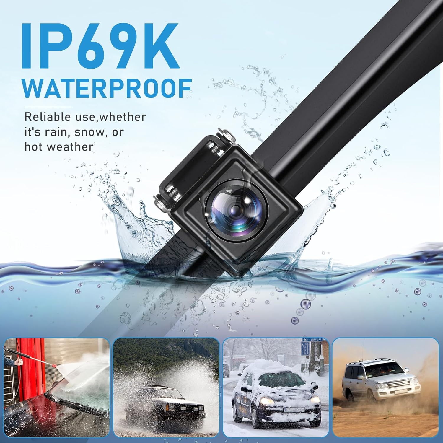 GLK Backup Camera HD Rear View License Plate Backup Camera Reverse Camera for 12V Pickup Truck Car SUV,with Night Vision Wide Angle IP69K Waterproof,