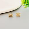 Stylish, Simple And Exquisite Earrings Women'S Square Zircon Surround Earrings