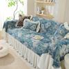 Sofa Towel Skirt Cream Breeze Anti Cat Scratch Sofa Cover Blue Floral Jacquard Thickened Sofa Cushion