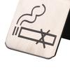 Stainless Steel Tabletop No Smoking Tent Sign Double Sided Display Stand for Restaurant Workplace