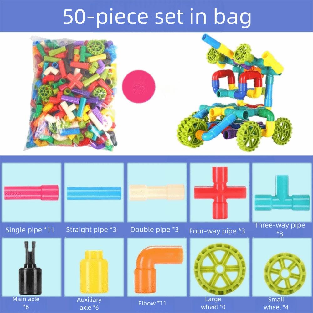 DIY Water Pipe Building Blocks Assembly Design Plastic Construction Educational Toys Splicing Pipes Montessori Building Blocks
