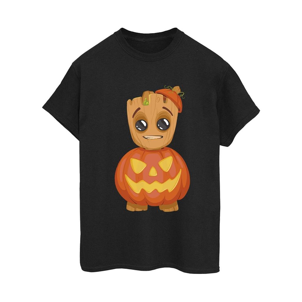 I Am Groot Womens/Ladies Groot Pumpkin Cotton Boyfriend T-Shirt