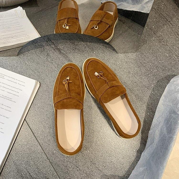 Classic New Niche Fashion Casual Flat-bottomed Lazy One-pedal Comfortable Versatile Soft-soled Soft-faced White-soled Shoes Women