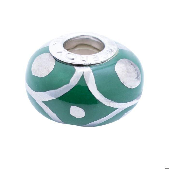 Perle de verre - Viceroy - VMM0281-12 - Vert - Argent 925 - Mixte