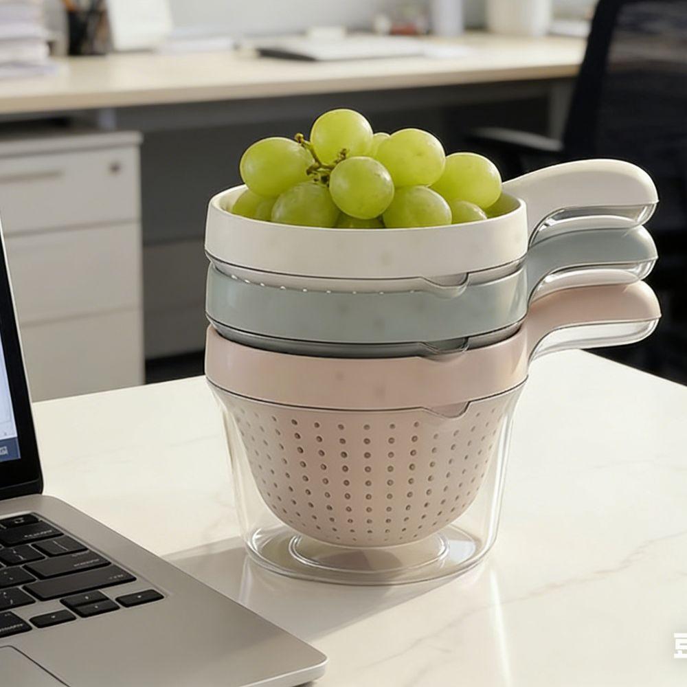 Detachable Double Drain Basket with Handle 2 In 1 Vegetable Washing Bowl Drainage Basket  Household