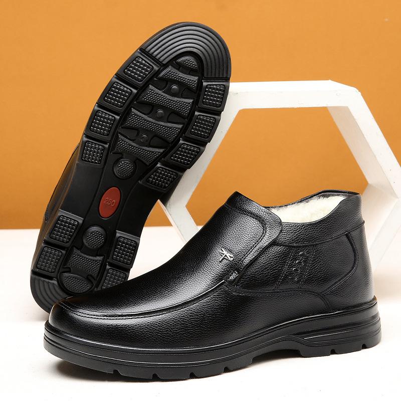 Men's cotton shoes winter size 35 in the elderly 36 small size cotton leather shoes 47 leather size 48 large size elderly father shoes