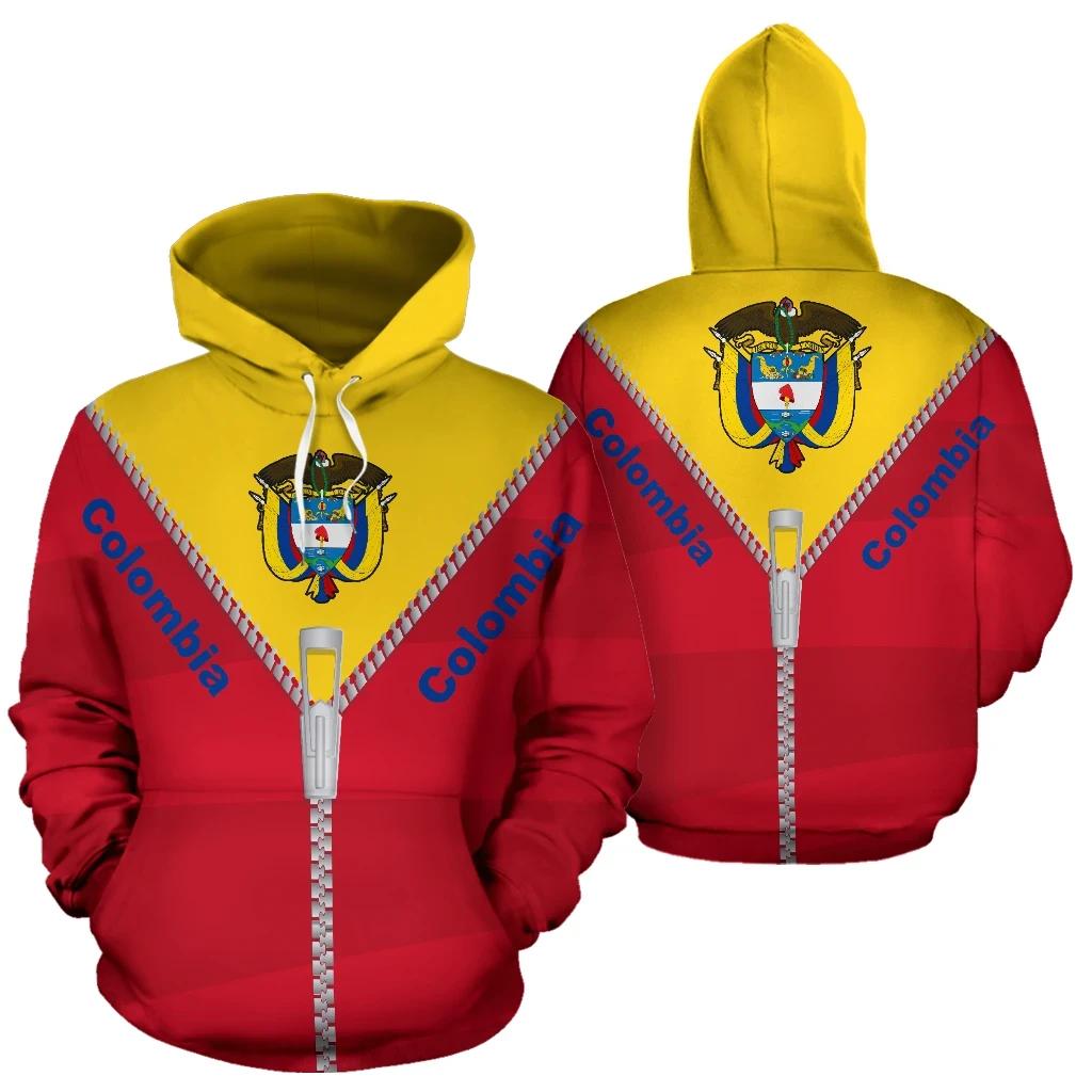 Etst 003 Colombia Nationaal Embleem Kaart Grafische Sweatshirts Vlag Hibiscus Bloem Hoodies Voor Mannen Kleding Ridder Trainingspak Woemn Hoodie Tops 3XL