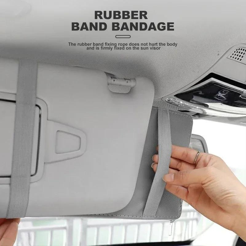 2025 Car New Honda Car Glasses Storage PU Leather Multi-Function Sun Visor Point Organizer Storage Pocket For Honda Fit Jazz Acc