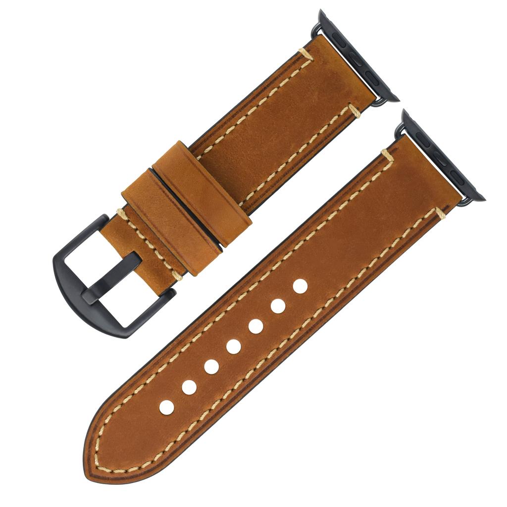 Heqi Preferential Applewatch Smartwatch Bands Unique Luxury Durable Soft Vintage Adjustable Genuine Leather Parts Watch Strap