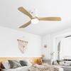 Sofucor 132cm Indoor Ceiling Fan with 3 solid wood blades, silent reversible motor, remote control, including lighting control