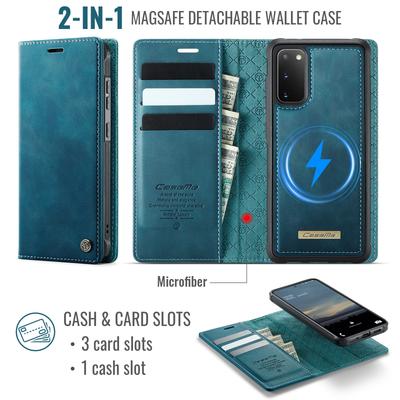 För Samsung Galaxy S20 4G/Galaxy S20 5G Fodral CASEME C49 Kompatibelt med MagSafe RFID-blockering Avtagbar Plånbok Läder Telefonskydd
