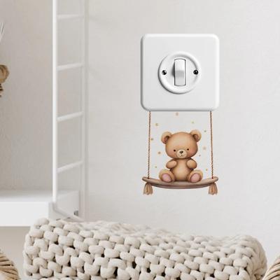 Niedlichen Cartoon Tiere Kinderzimmer Veranda Wohnzimmer Home Dekorative Lichtschalter Aufkleber Selbstklebende Wandaufkleber
