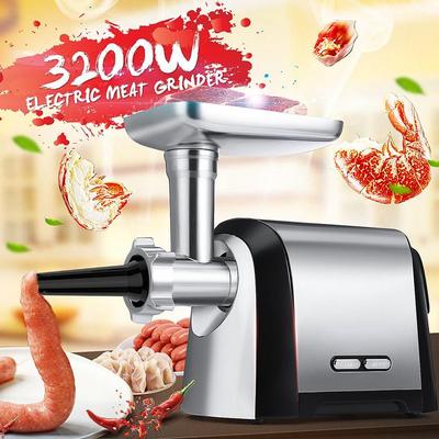 3200W Stainless Steel Electric Meat Grinder Heavy Duty Slicer Stuffer Sausage Maker Electric Meat Slicer Electric Chopper Mincer