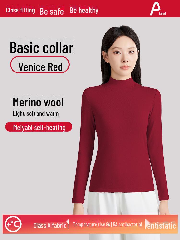 

Женская тонкая шерстяная майка из немецкого бархата со средней горловиной, осенне-зимняя, с длинными рукавами и утепленной нижней рубашкой L