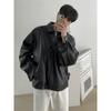 Giacca in pelle PU leggera e morbida nera corta da uomo, con cerniera, casual, da uomo, giacche e cappotti alla moda, primavera autunno, lusso fresco