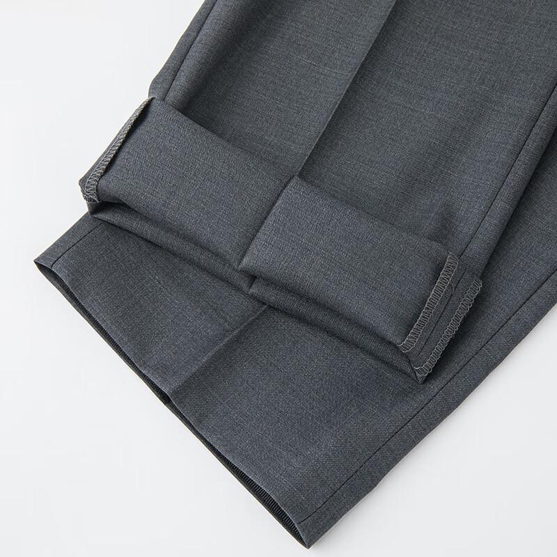 Pai Luomeng Men's 100% Wool Adjustable Waist Suit Trousers