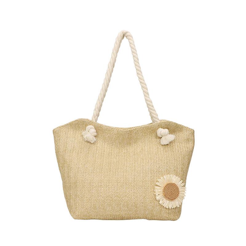 

Foreign style versatile large-capacity straw bucket bag women s new trendy fashion popular thick rope portable shoulder bag women хакі