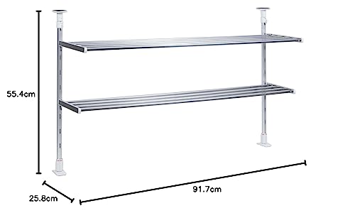Takubo Industries TP2-90 2-Tier Tension Shelf, 90cm