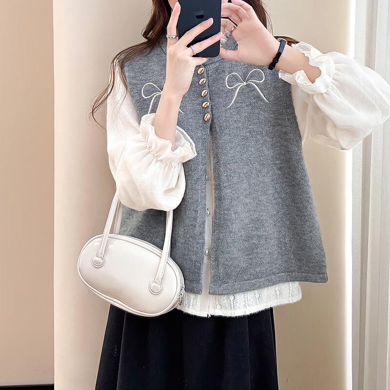 

Женский кардиган-жилет TonLion с бантом M