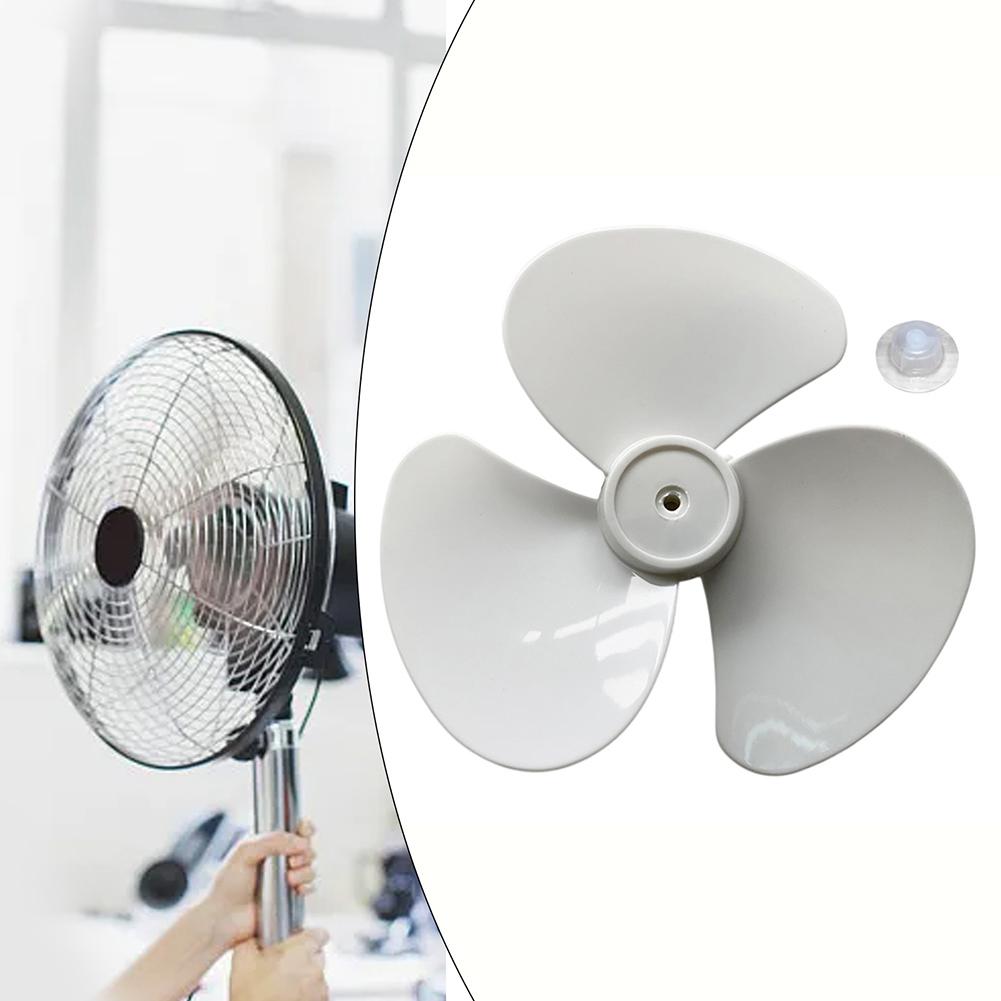 12Inch 3 Leaves Plastic Fan Blade Electric Fan Accessories Household Standing Pedestal Fan Blade Table Fanner With Nut Cover