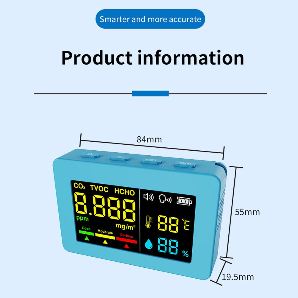 Electrochemical Formaldehyde Sensor Air Quality Detector HCHO TVOC CO2 Tester High Precise