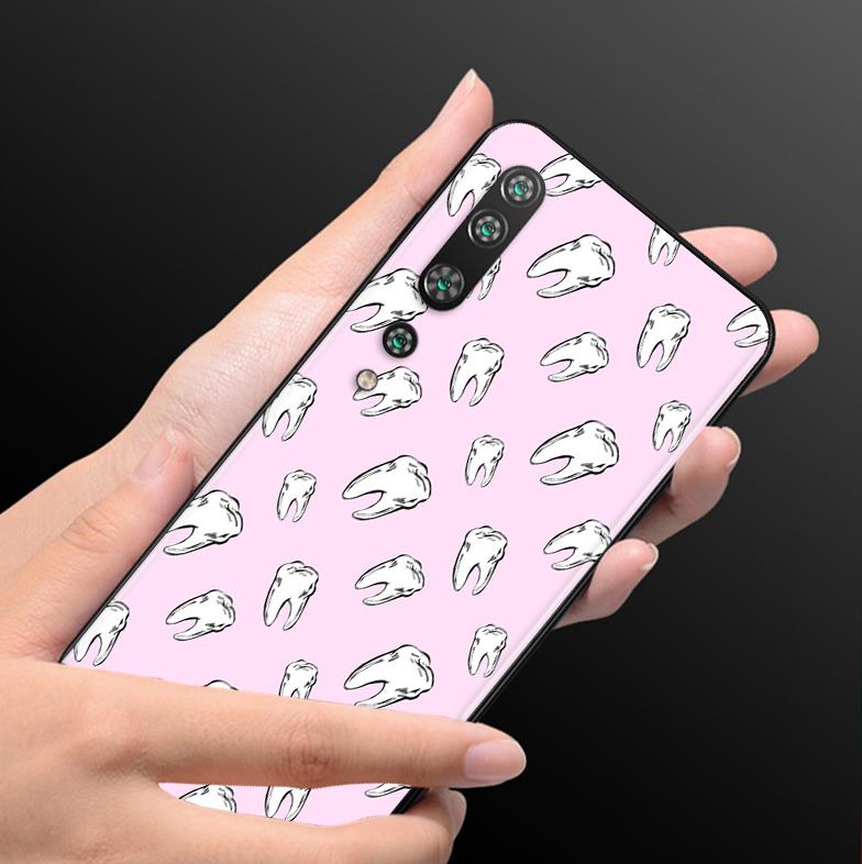 Dentist Teeth Tooth For Xiaomi Mi 11i 11 10T 10 9T 9 A3 8 Lite CC9 SE Note10 Lite Ultra Pro Black Soft Phone Case
