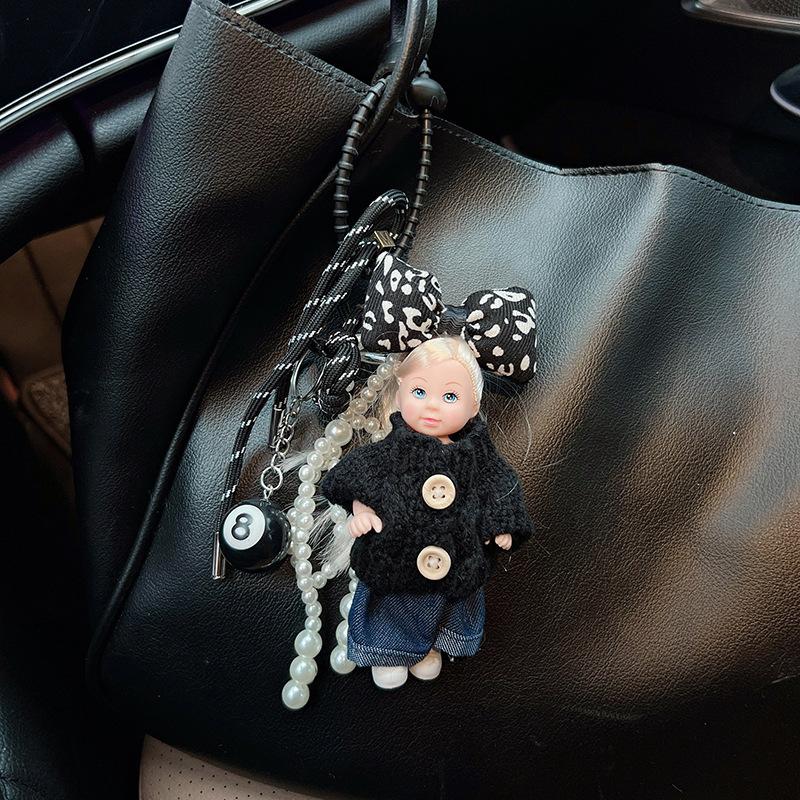 Beaded Pendant, Small Fragrant Style, Cute Dressing Doll Bag, Keychain Pendant.