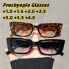 Stylish Luxury Square-Frame Presbyopia Eyewear Unisex High-Definition UV-Protective Travel Reading Glasses +1.0 To +4.0